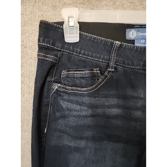 Democracy Ab Solution Bootcut Jeans Womens 12 Blue Dark Wash Slimming Stretch - Picture 2 of 8